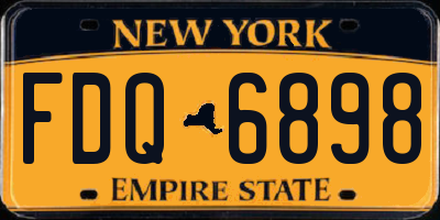NY license plate FDQ6898