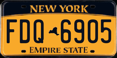 NY license plate FDQ6905