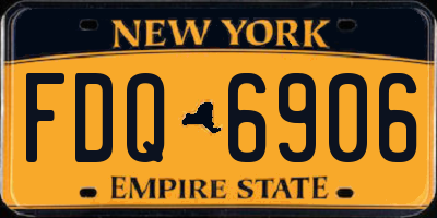 NY license plate FDQ6906