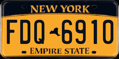 NY license plate FDQ6910