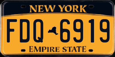 NY license plate FDQ6919