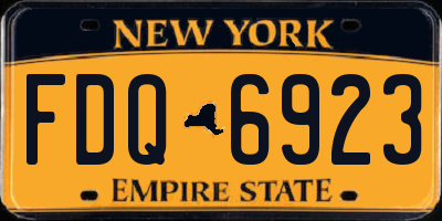 NY license plate FDQ6923