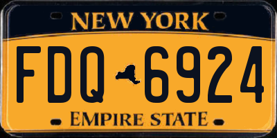 NY license plate FDQ6924