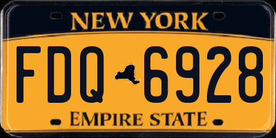 NY license plate FDQ6928