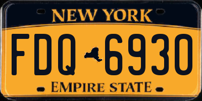 NY license plate FDQ6930