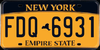 NY license plate FDQ6931