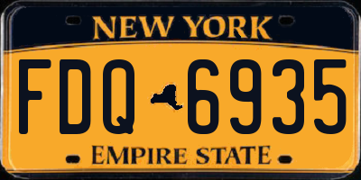 NY license plate FDQ6935