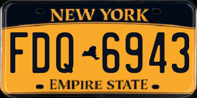 NY license plate FDQ6943