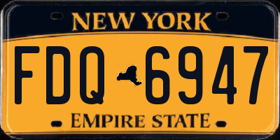 NY license plate FDQ6947