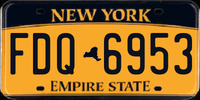 NY license plate FDQ6953