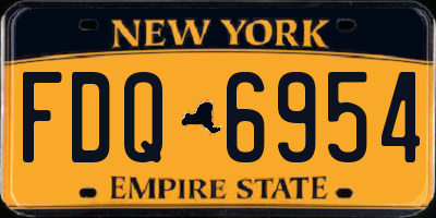 NY license plate FDQ6954