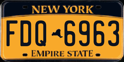 NY license plate FDQ6963