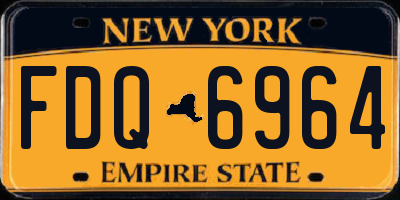 NY license plate FDQ6964