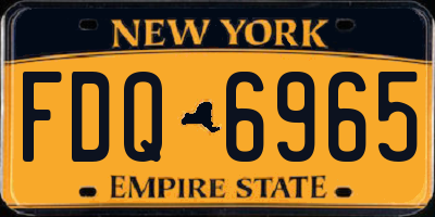 NY license plate FDQ6965