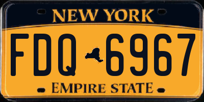 NY license plate FDQ6967