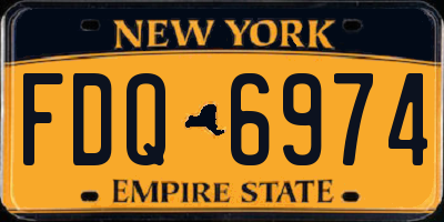 NY license plate FDQ6974