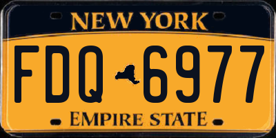 NY license plate FDQ6977