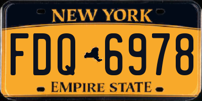 NY license plate FDQ6978