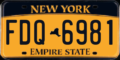 NY license plate FDQ6981