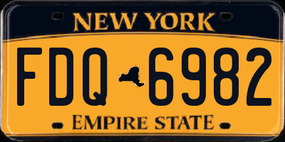 NY license plate FDQ6982