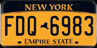 NY license plate FDQ6983