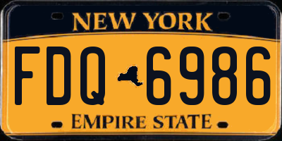 NY license plate FDQ6986