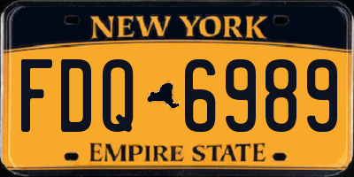 NY license plate FDQ6989