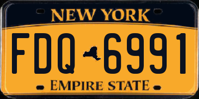 NY license plate FDQ6991