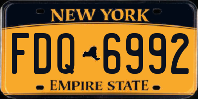 NY license plate FDQ6992