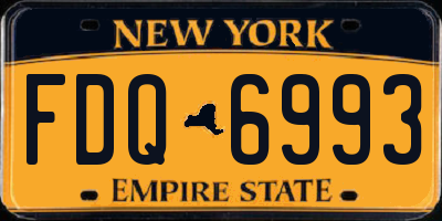 NY license plate FDQ6993