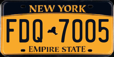 NY license plate FDQ7005