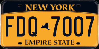 NY license plate FDQ7007