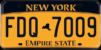 NY license plate FDQ7009