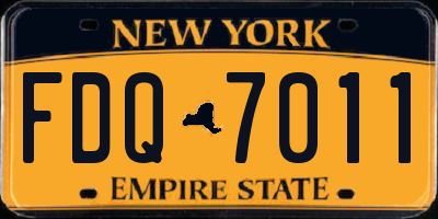 NY license plate FDQ7011