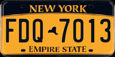 NY license plate FDQ7013