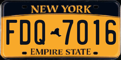 NY license plate FDQ7016