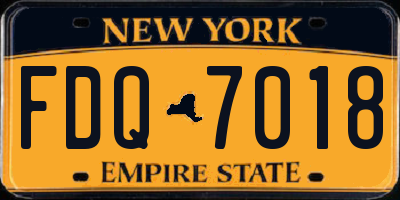 NY license plate FDQ7018