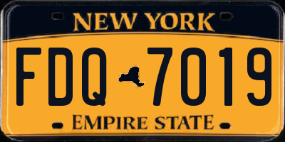 NY license plate FDQ7019