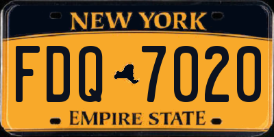 NY license plate FDQ7020