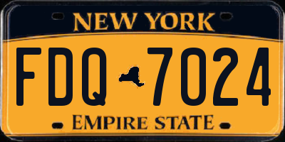 NY license plate FDQ7024