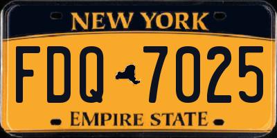 NY license plate FDQ7025