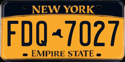 NY license plate FDQ7027