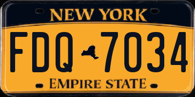NY license plate FDQ7034