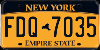 NY license plate FDQ7035
