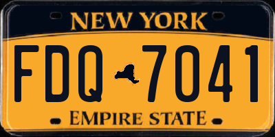 NY license plate FDQ7041