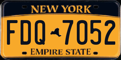 NY license plate FDQ7052
