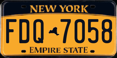 NY license plate FDQ7058