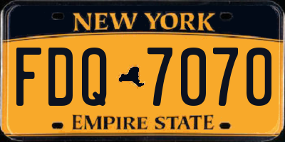 NY license plate FDQ7070