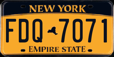 NY license plate FDQ7071