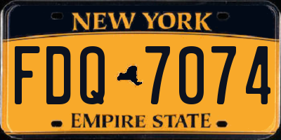 NY license plate FDQ7074